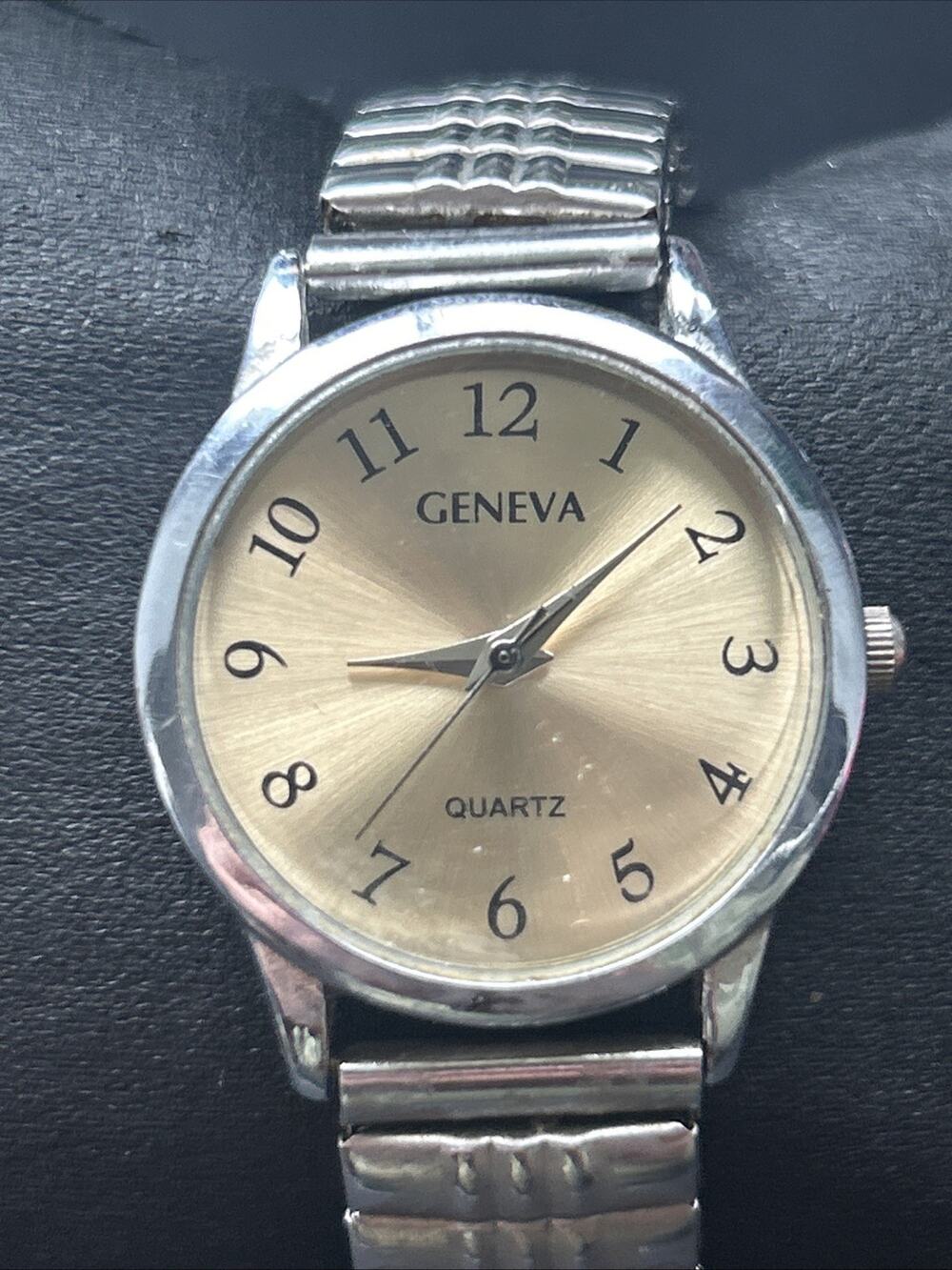 Geneva Gold Tone Dial Silver Case Women’s Quartz Watch